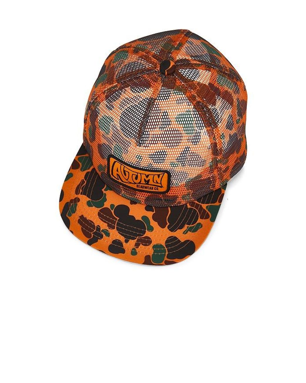 Autumn Headwear Orange Camo Trucker Cap for men