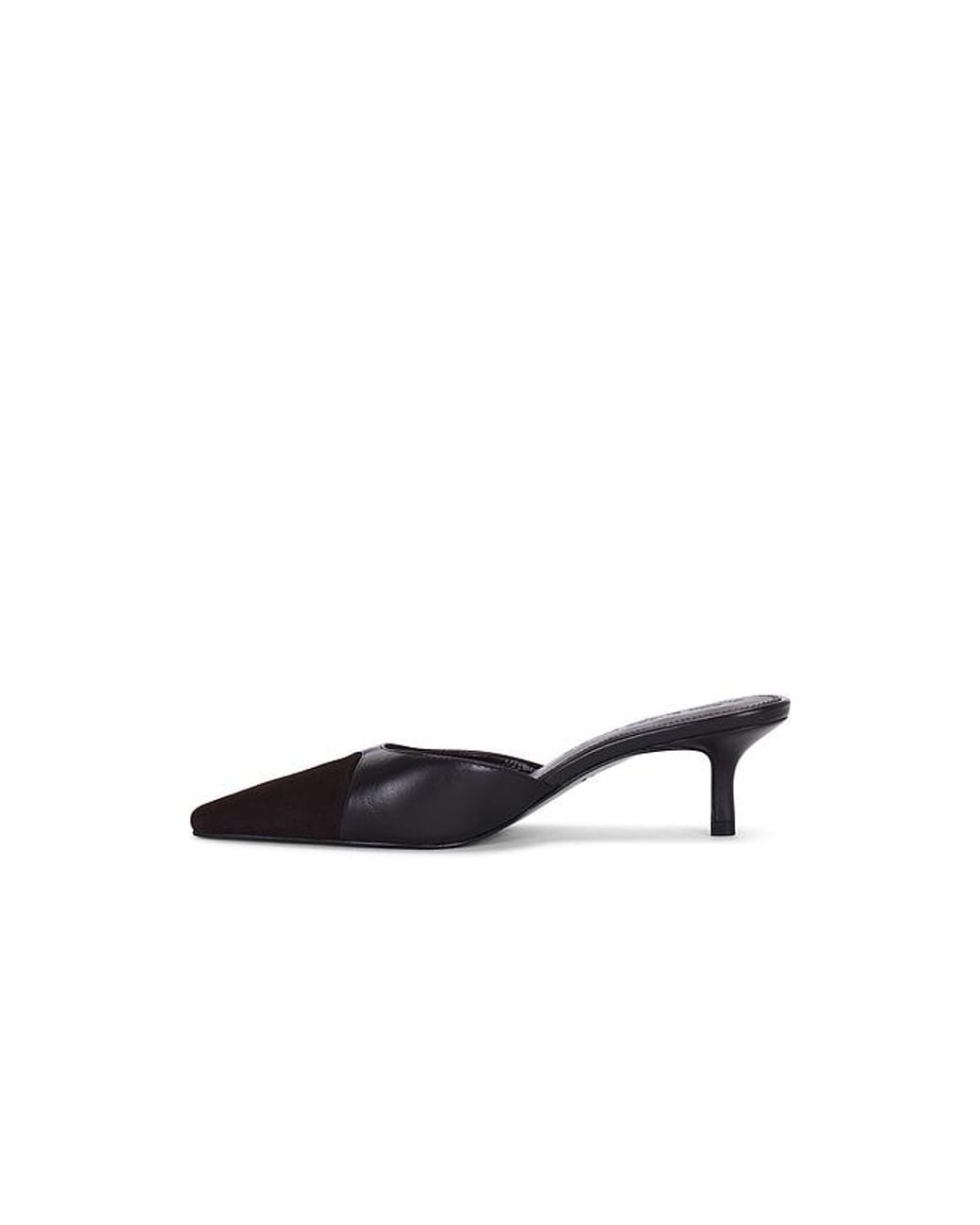 Black Suede Studio White Rue 50 Mule Pump