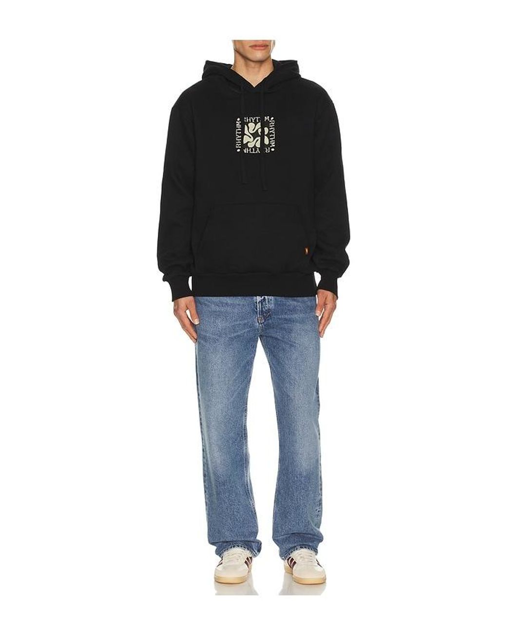 Rhythm Black Grange Fleece Hoodie for men