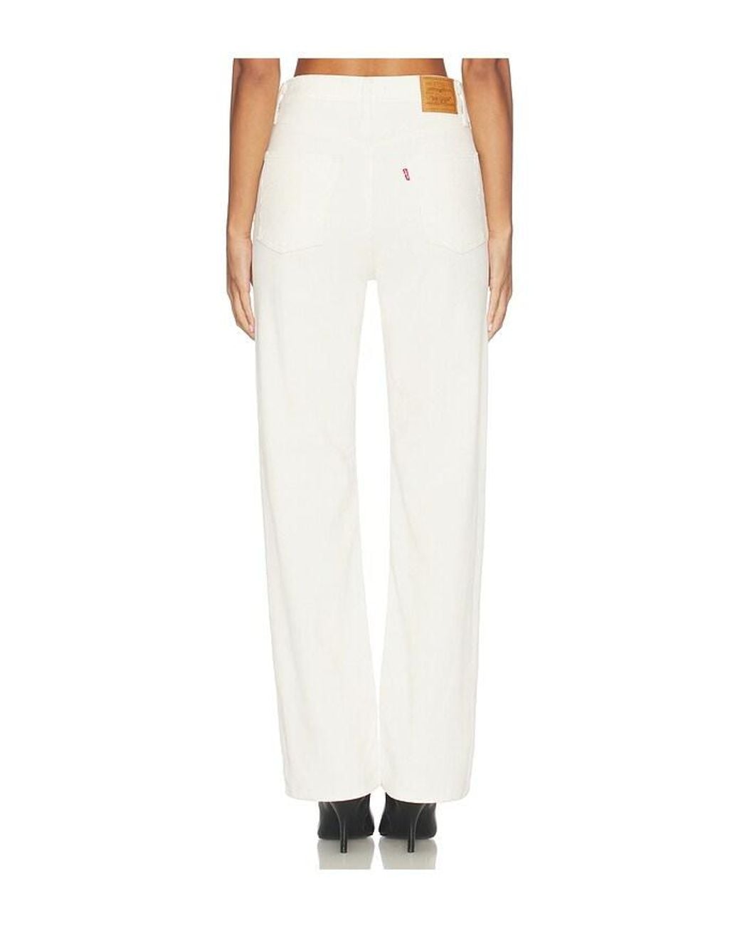 Levi's White Ribcage Full Length Wide Leg Jean