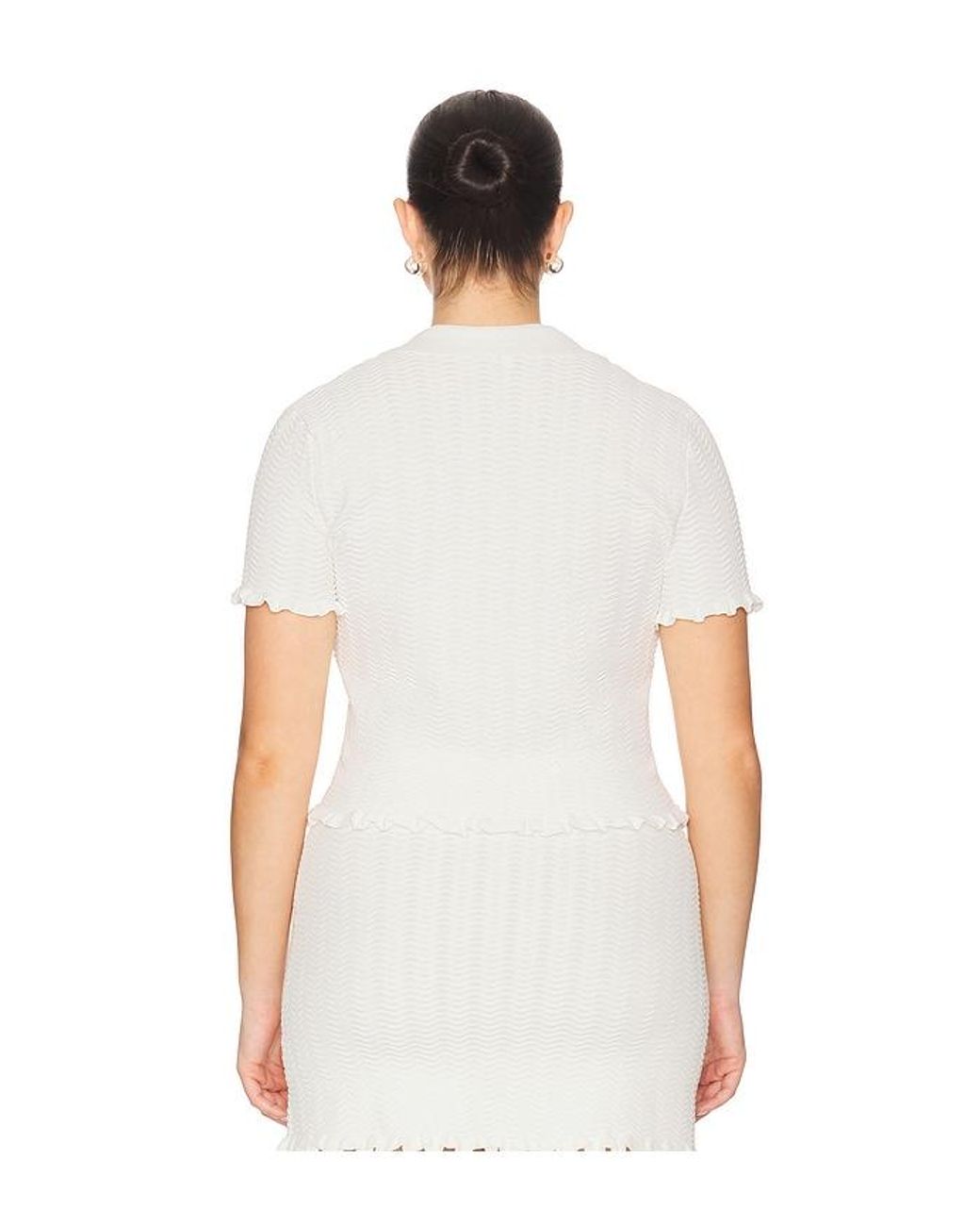 L'academie White Salisa Scallop Cardigan