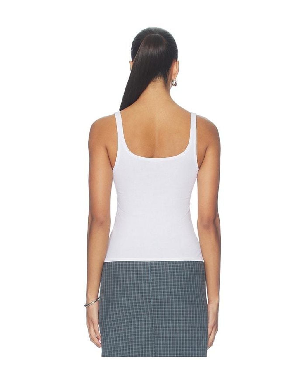 WAO White Square Neck Tank