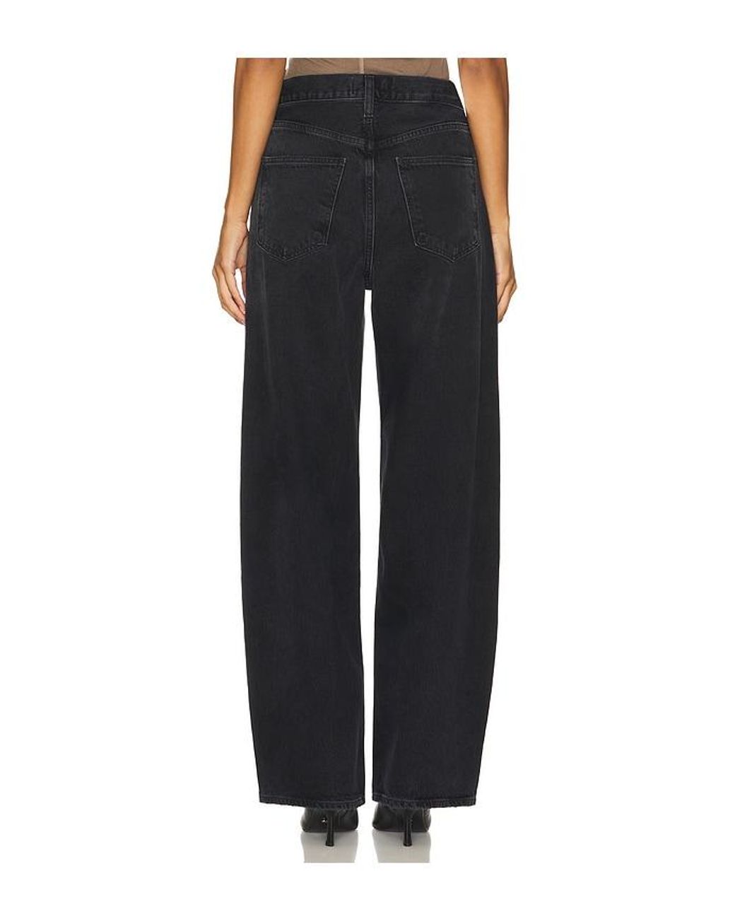 Agolde Black Low Curve Wide Leg Jeans