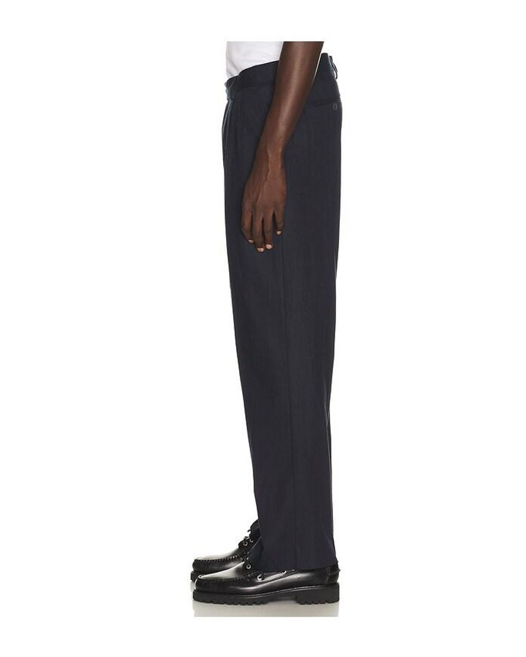 Percival Black Pleated Leg Trousers for men