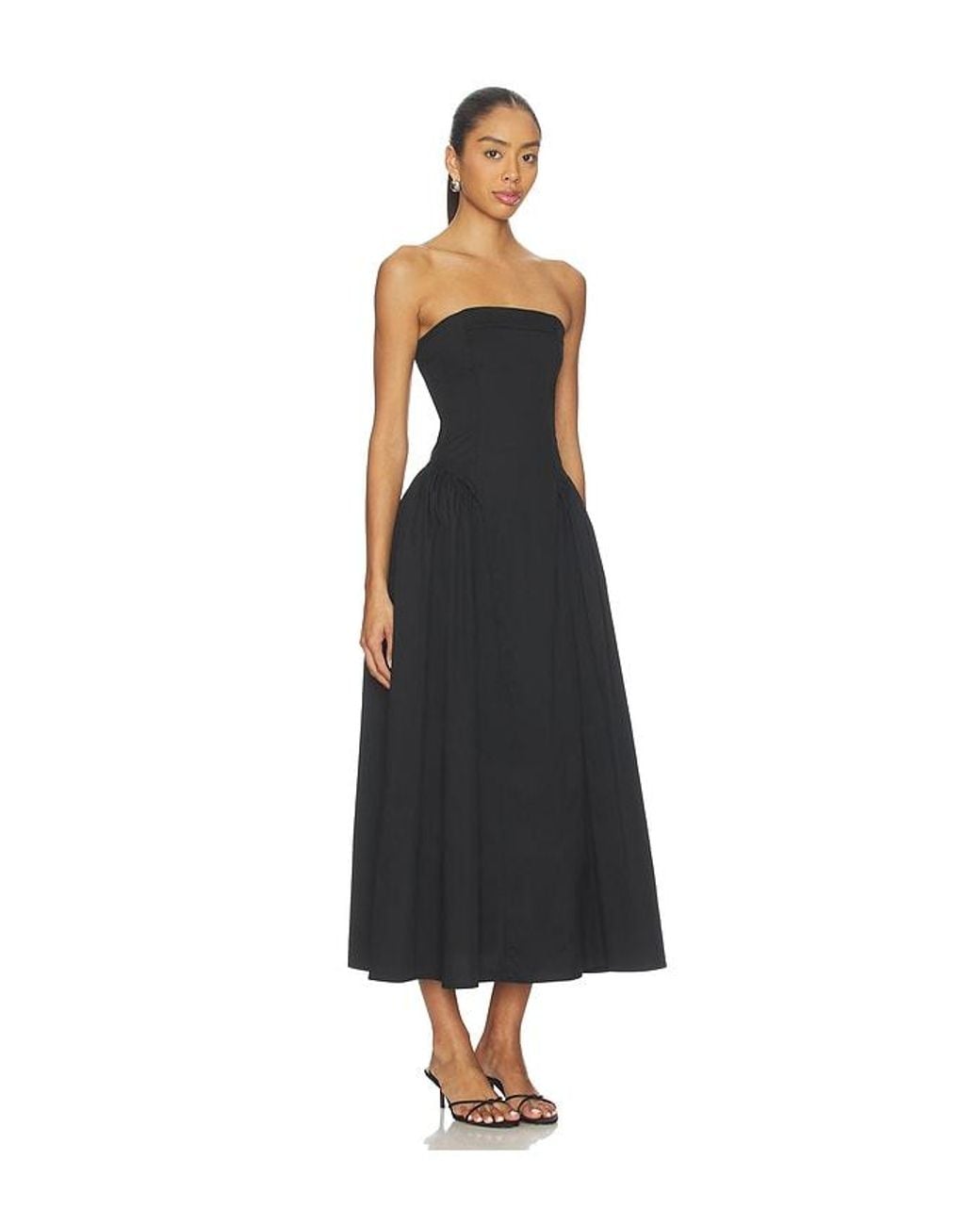 WeWoreWhat Black Strapless Corset Ruched Dress
