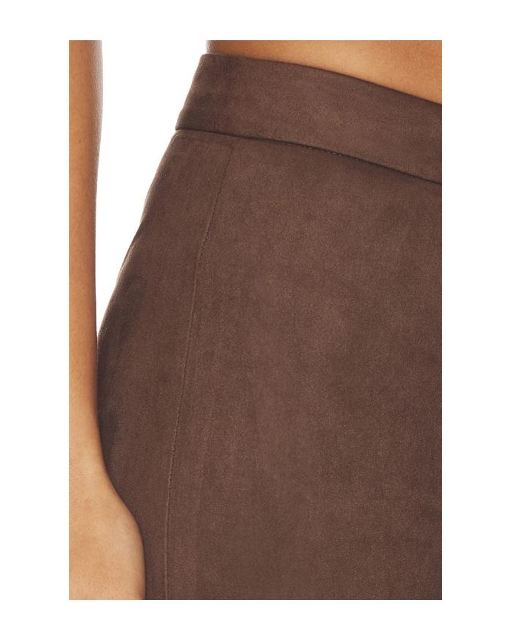 superdown Brown Ayla Faux Suede Capri
