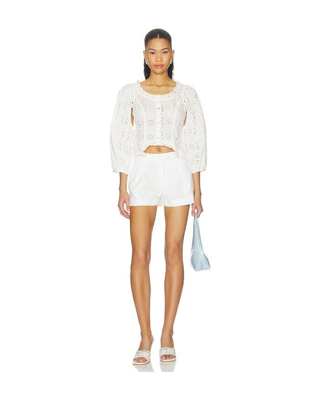 Sandy Liang White Palisade Top