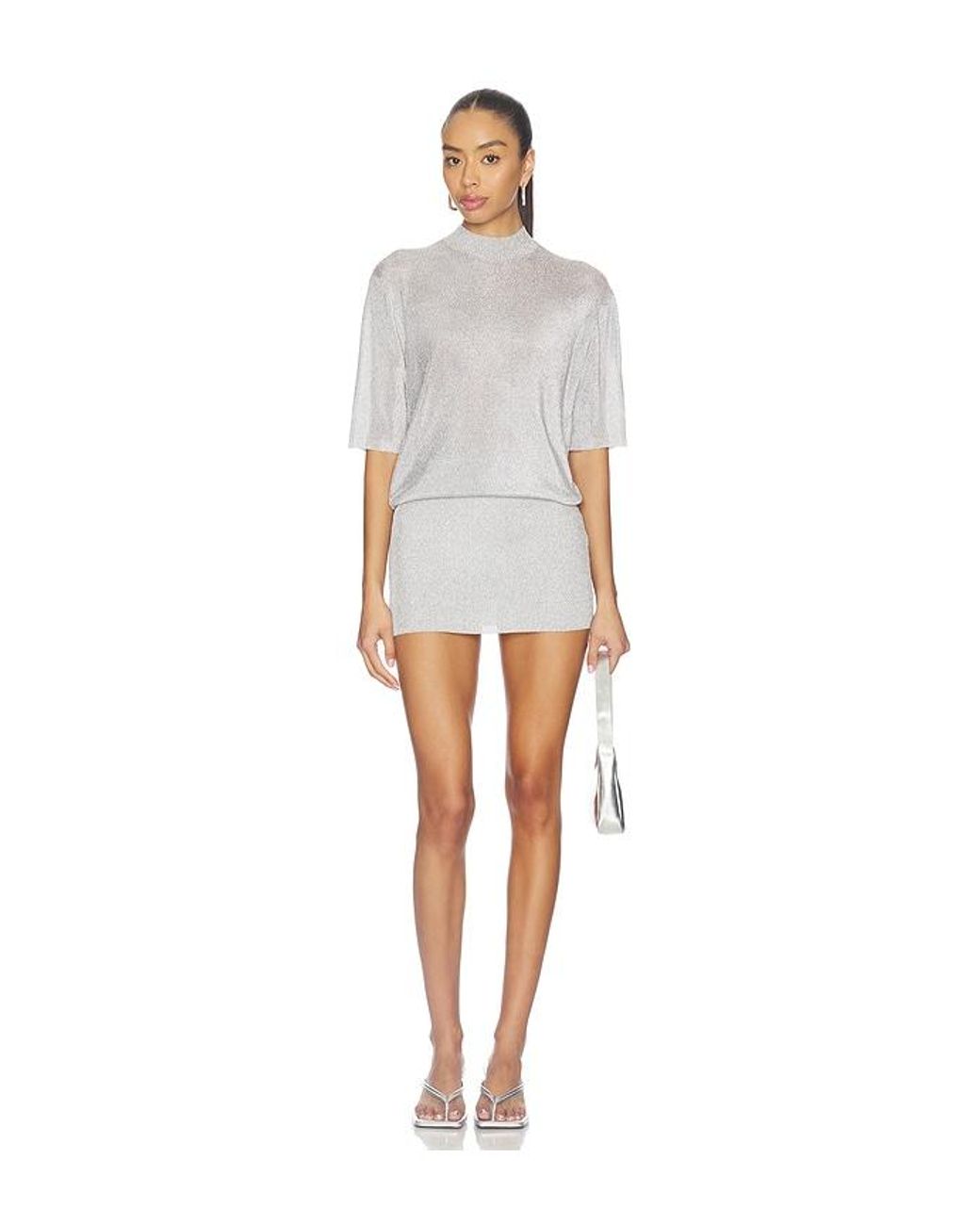 SER.O.YA White Rae Metallic Mini Dress