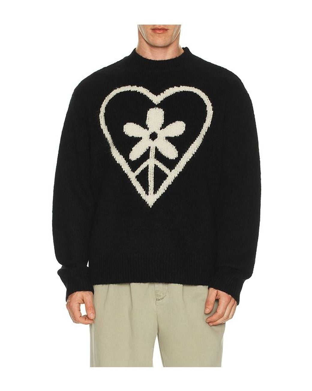 AllSaints Black Finden Crew Neck Sweater for men
