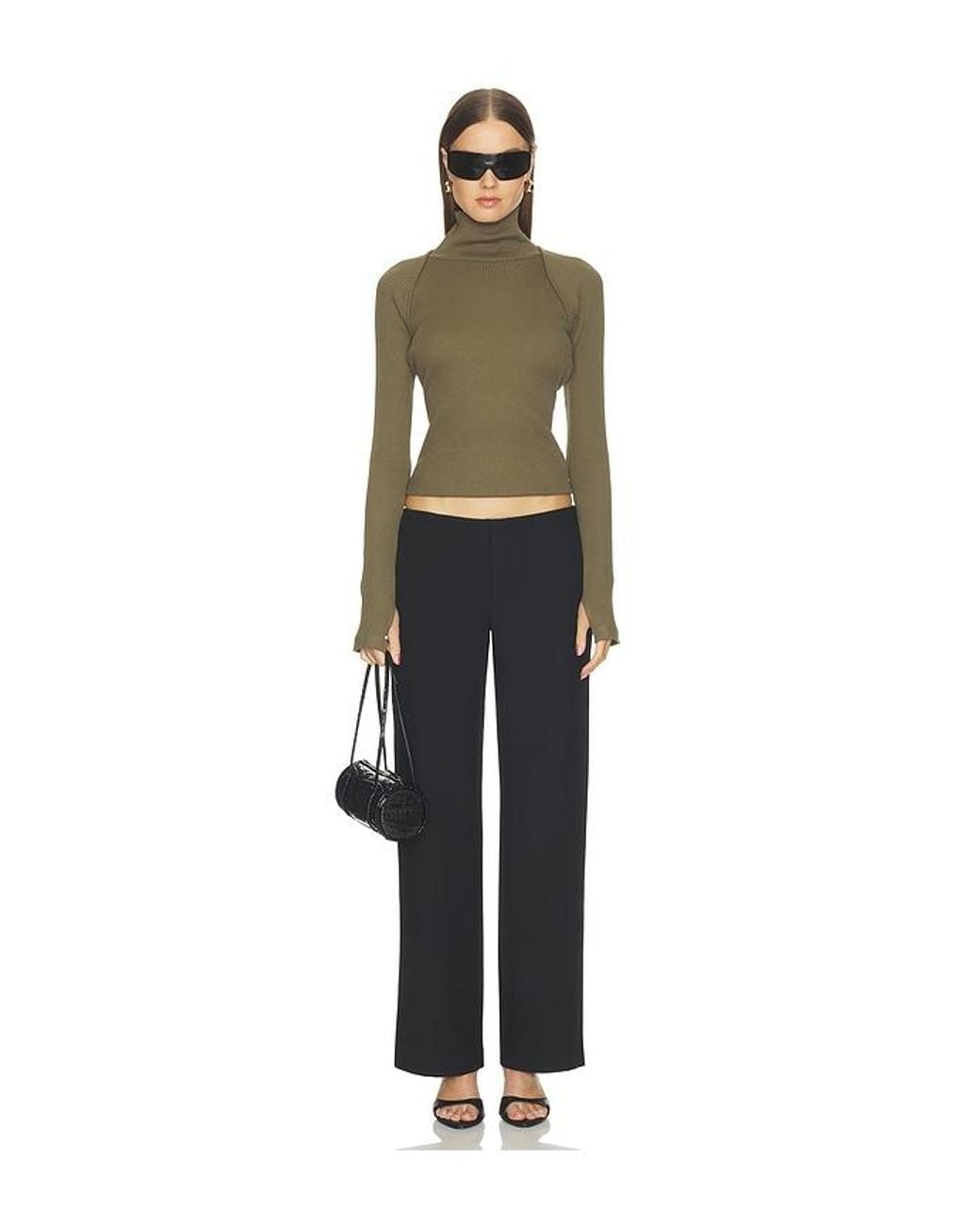Helmut Lang Green Shrug Layer Top
