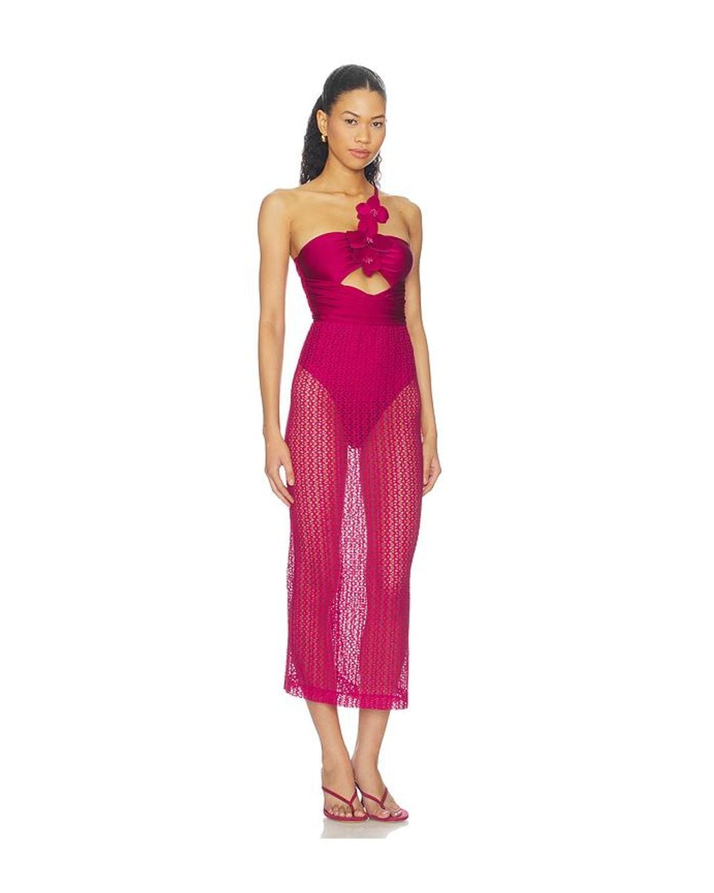 PATBO Pink Petal Midi Dress