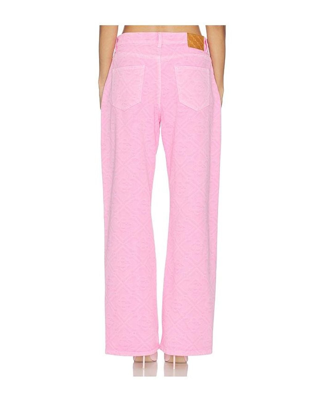 Casablanca Pink Monogram Denim Jean