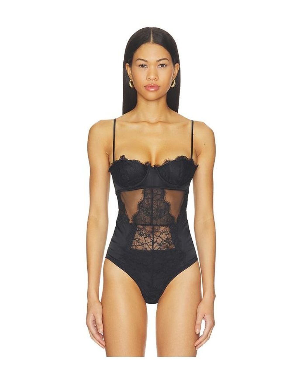 Kiki de Montparnasse Black Agnes Galloon Lace Bodysuit