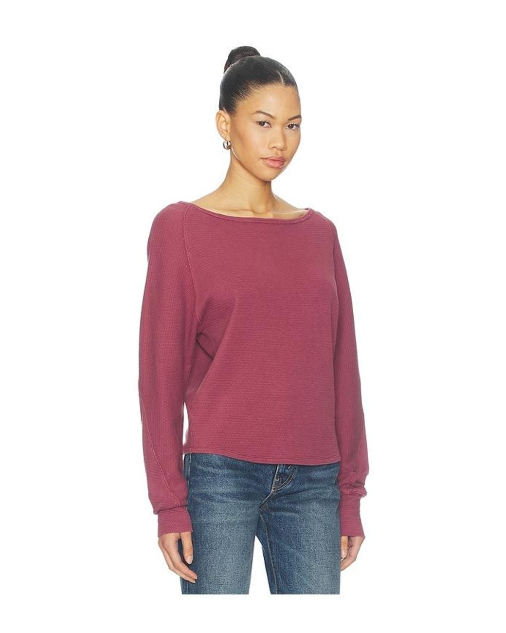 Free People Red X We The Free Jess Long Sleeve Tee