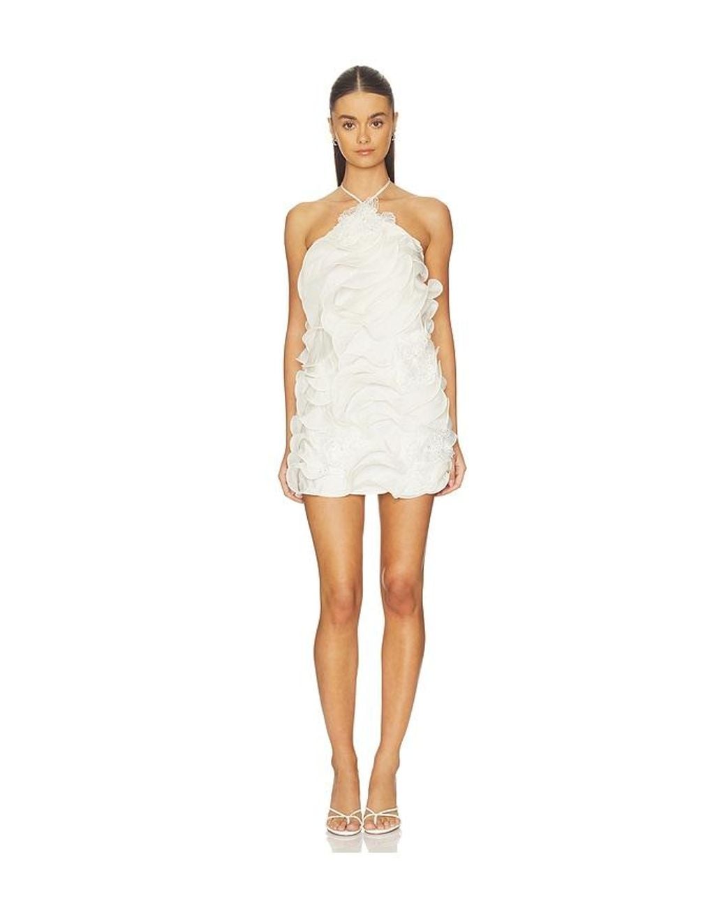 Elliatt White Yvette Ruffle Mini Dress