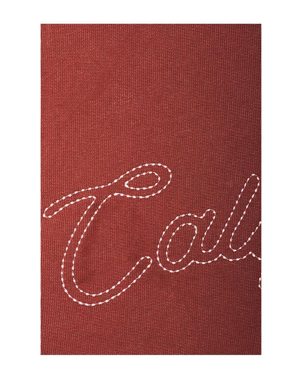 Guess Red Chain Stitch Zip Up Hoodie for men