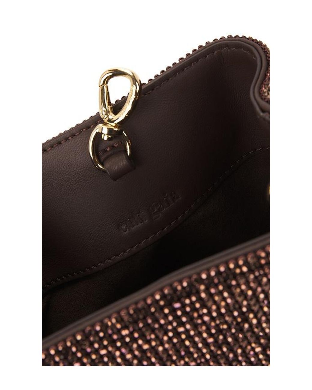 Cult Gaia Brown Solene Mini Top Handle Bag