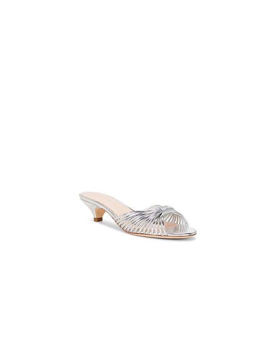 Loeffler Randall White Dixie Strappy Kitten Heel Sandal