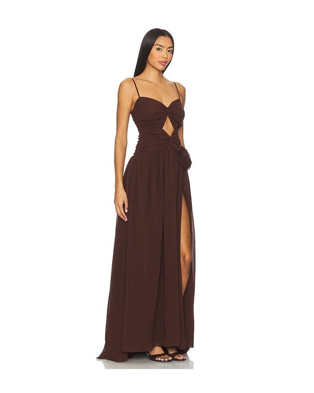 Runaway the Label Brown Danika Maxi Dress