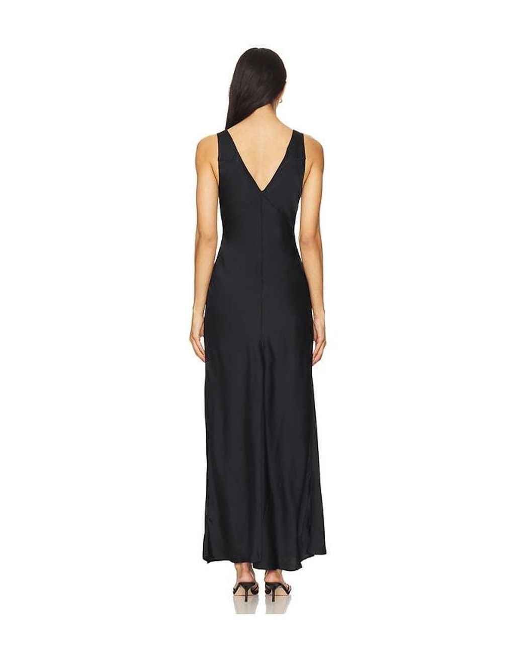 WeWoreWhat Black Ruched Cup Slip Maxi Dress