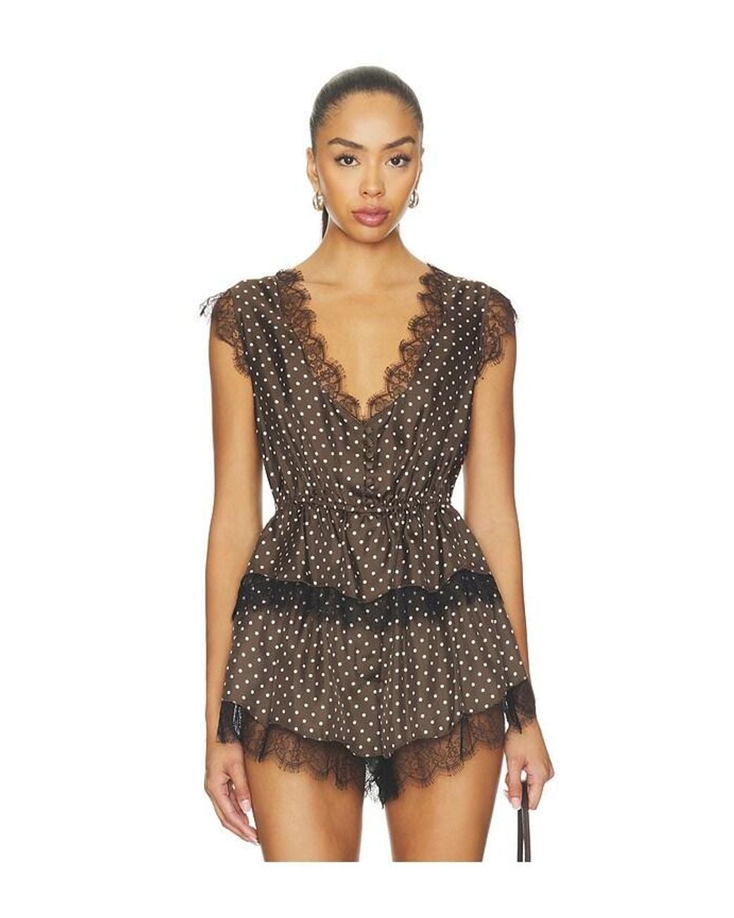 FRANÃOISE Brown Lisette Top