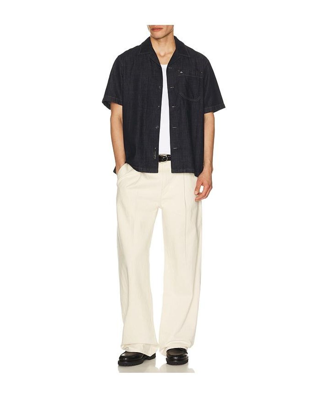 Rag & Bone Blue Denim Resort Shirt for men