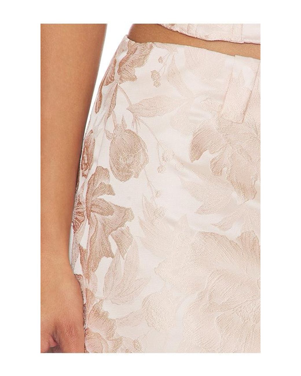 Milkwhite White Brocade Mini Skirt