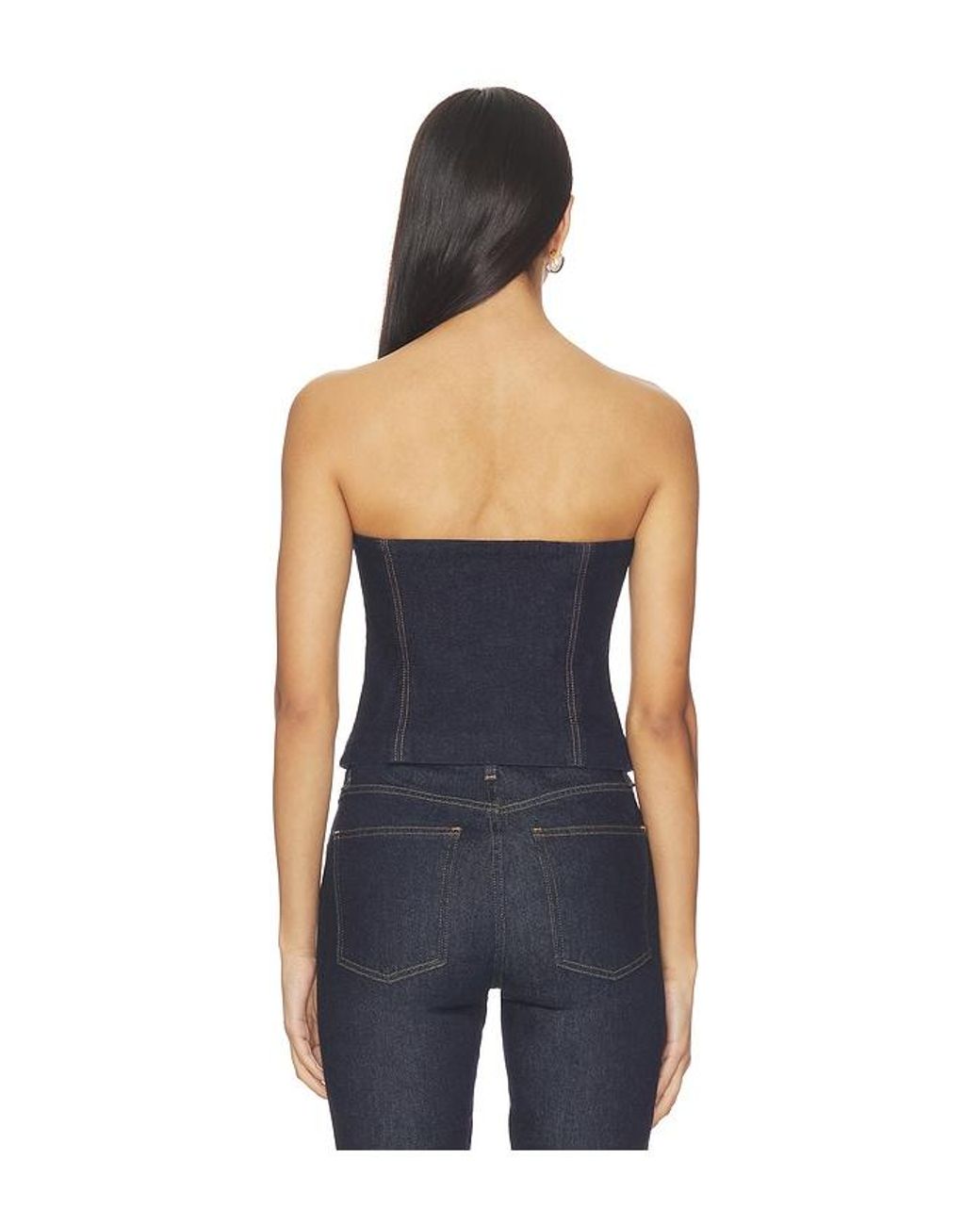 Alice + Olivia Blue Kelcey Denim Strapless Vest Top