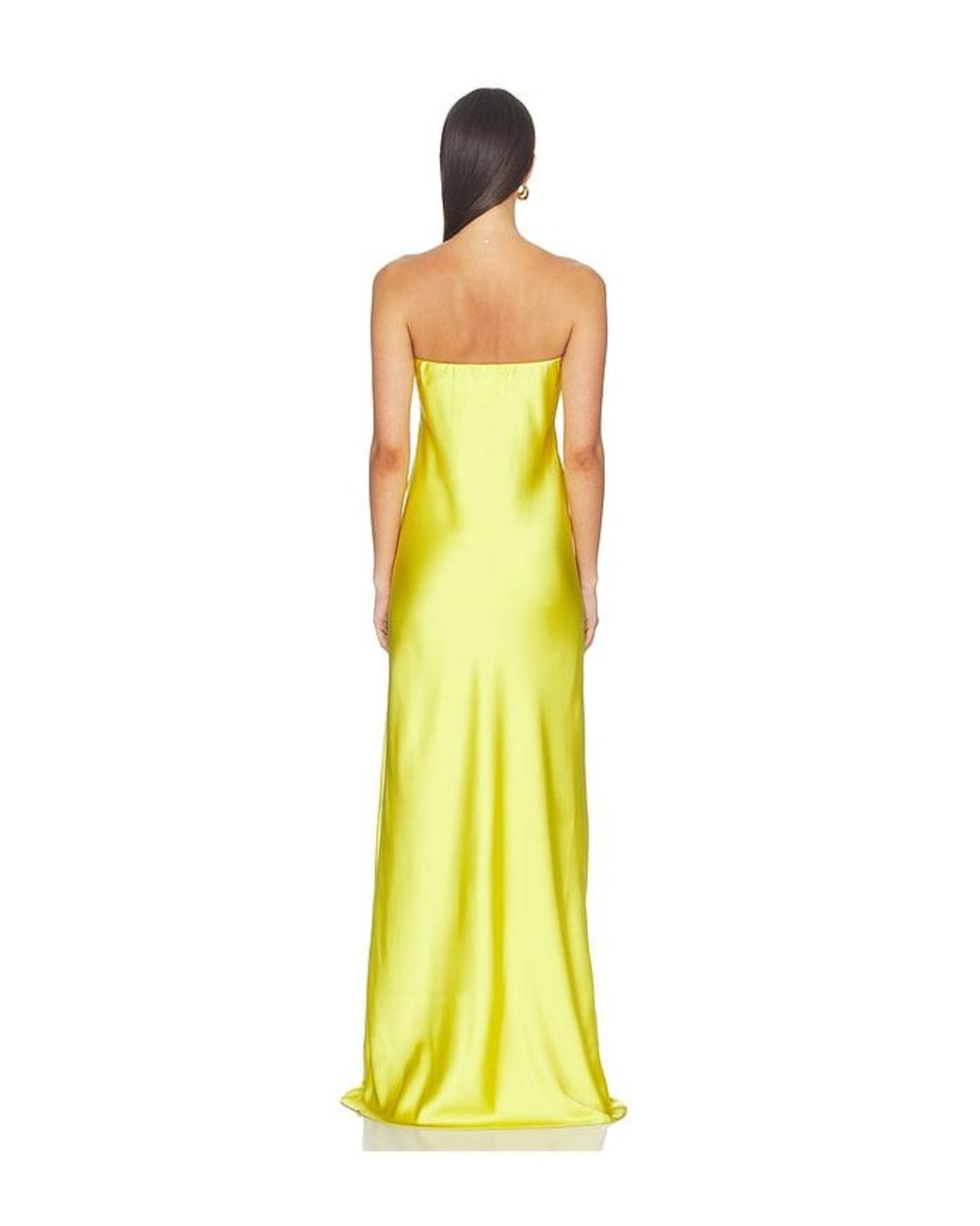 Norma Kamali Yellow Bias Strapless Gown