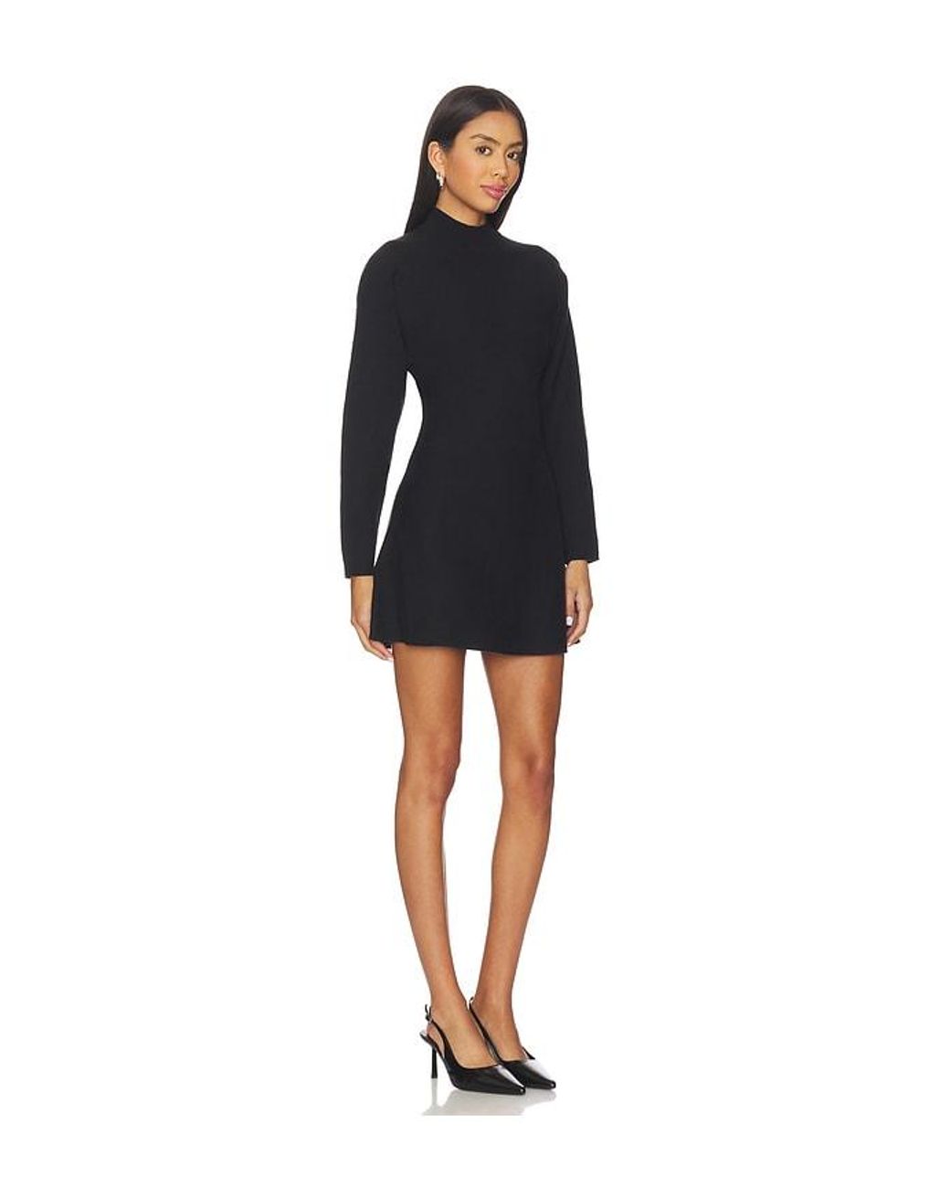 Line & Dot Black Anzu Peplum Sweater Mini Dress