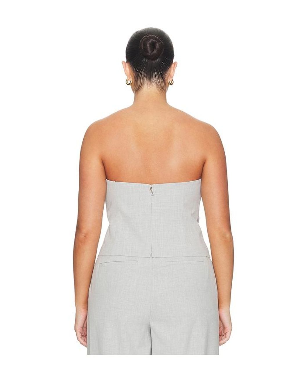 GOOD AMERICAN White Essential Suiting Strapless Top