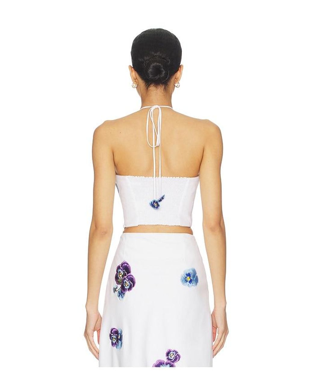 Rosewater House White Pansy Bustier
