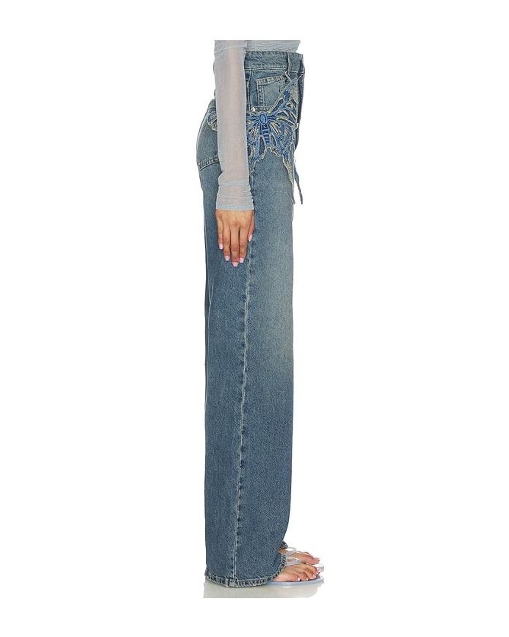 Blumarine Blue Scallop Boyfriend Jean