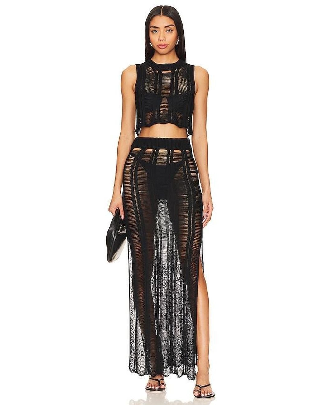 superdown Black Tayla Maxi Skirt Set