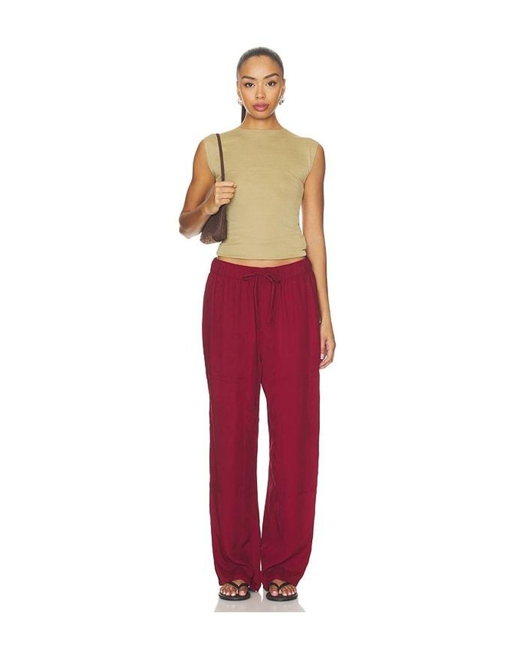 Rag & Bone Red Atlas Satin Pant