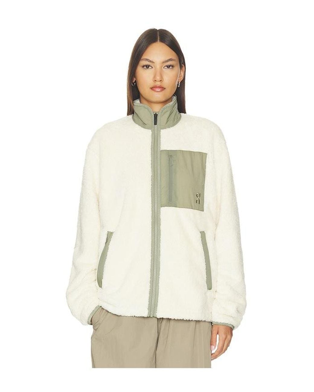 On Shoes White Ascent Fleece Jacket
