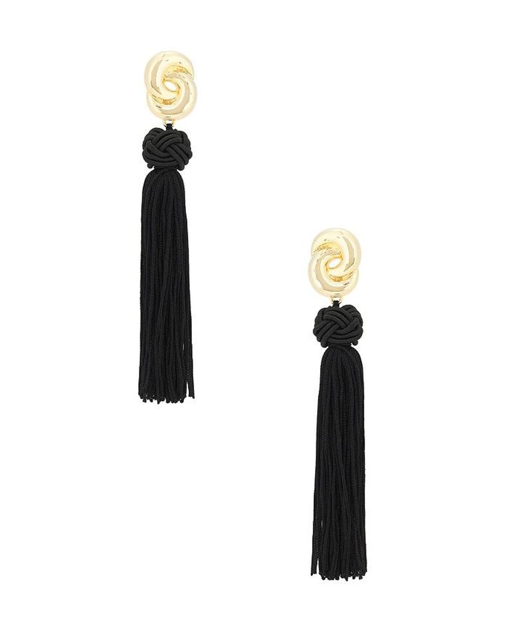 Luv Aj Black The Solstice Knot Tassel Earrings