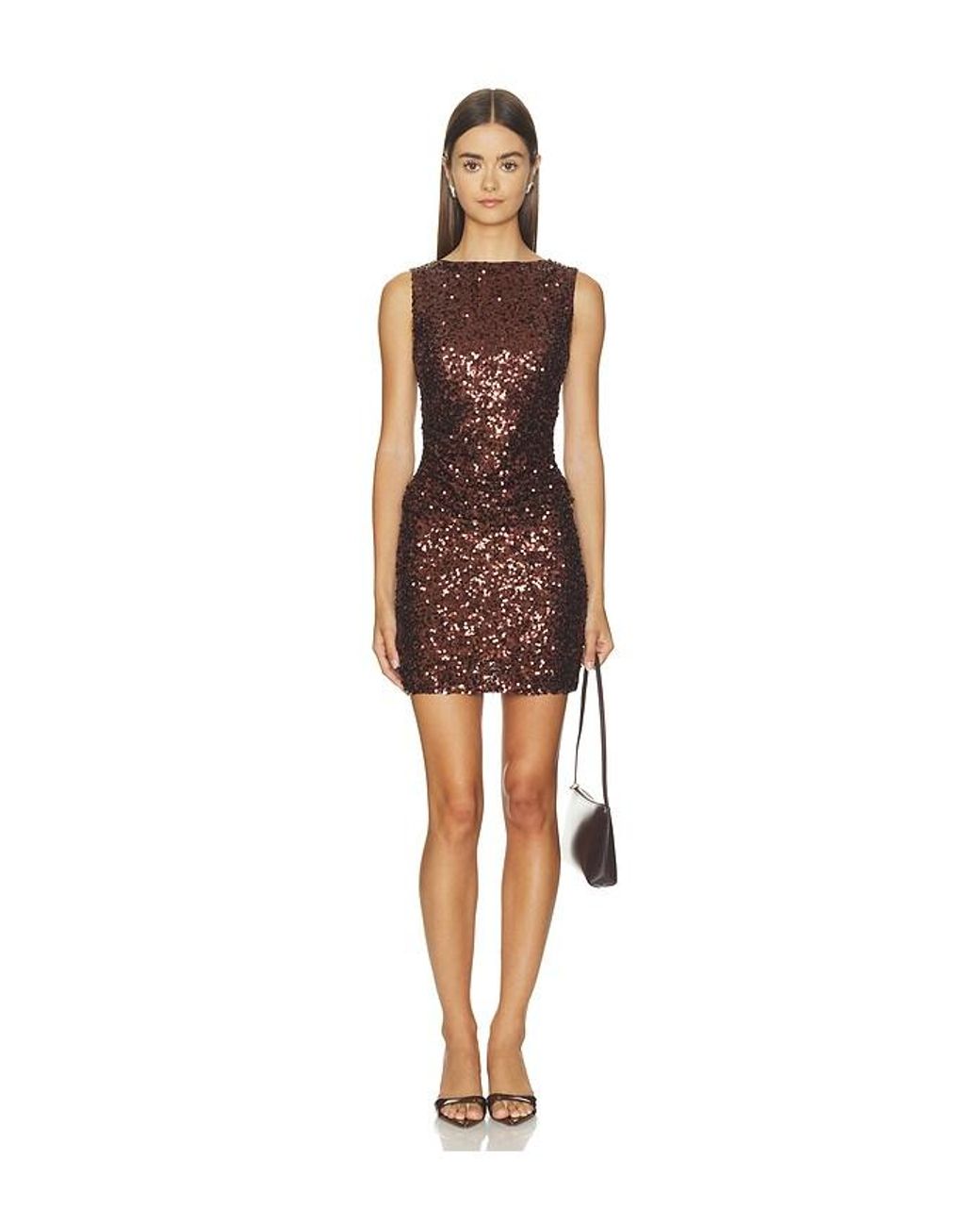 Elodie the Label Brown Reed Sequin Mini Skirt