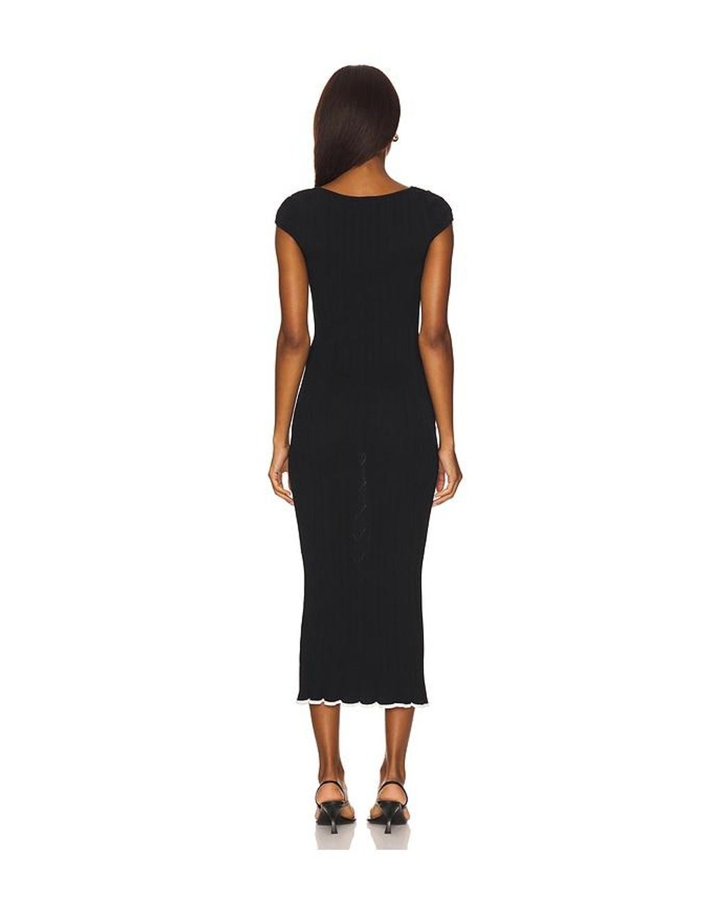 LPA Black Jonna Midi Dress