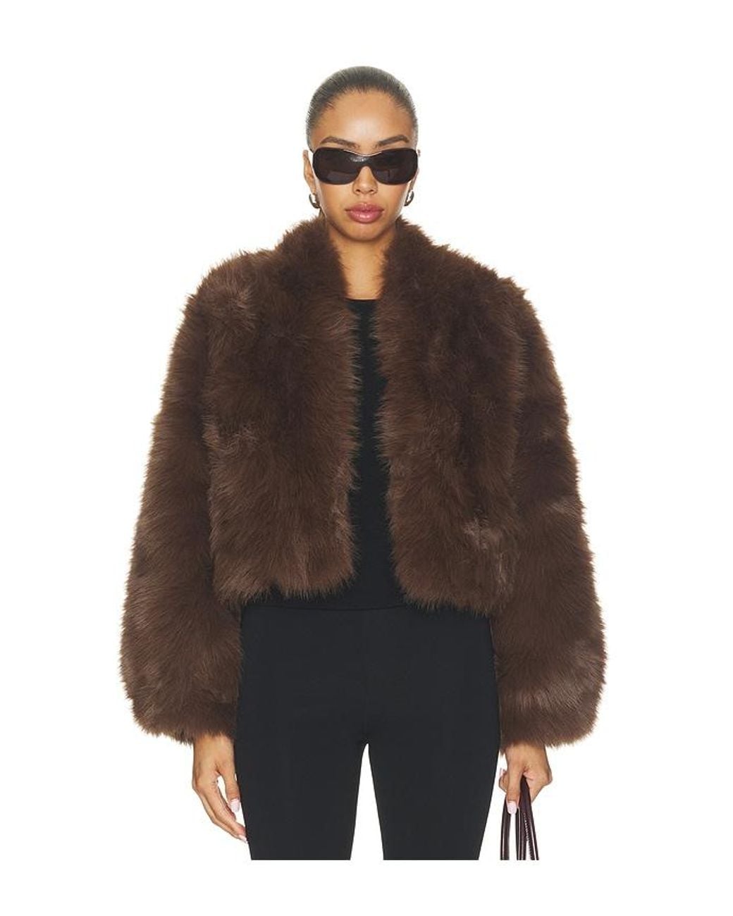 NonChalant Label Brown Daphne Faux Fur Jacket