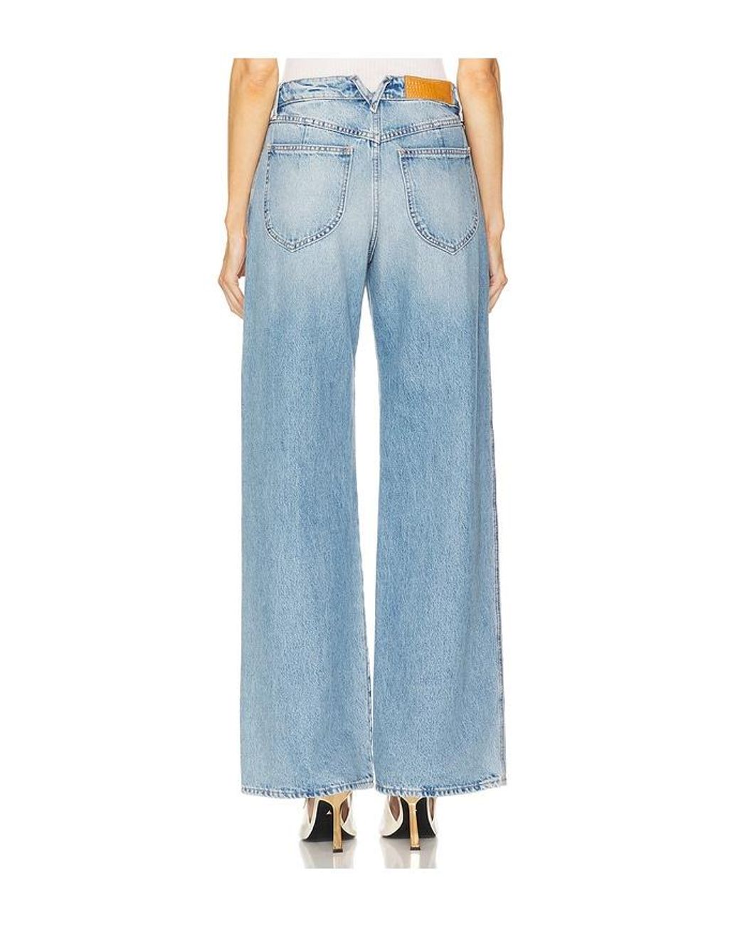 SPRWMN Blue Mid Rise Wide Leg Jeans