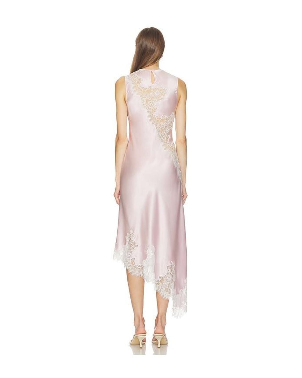 SRG White Ellis Silk Midi Dress
