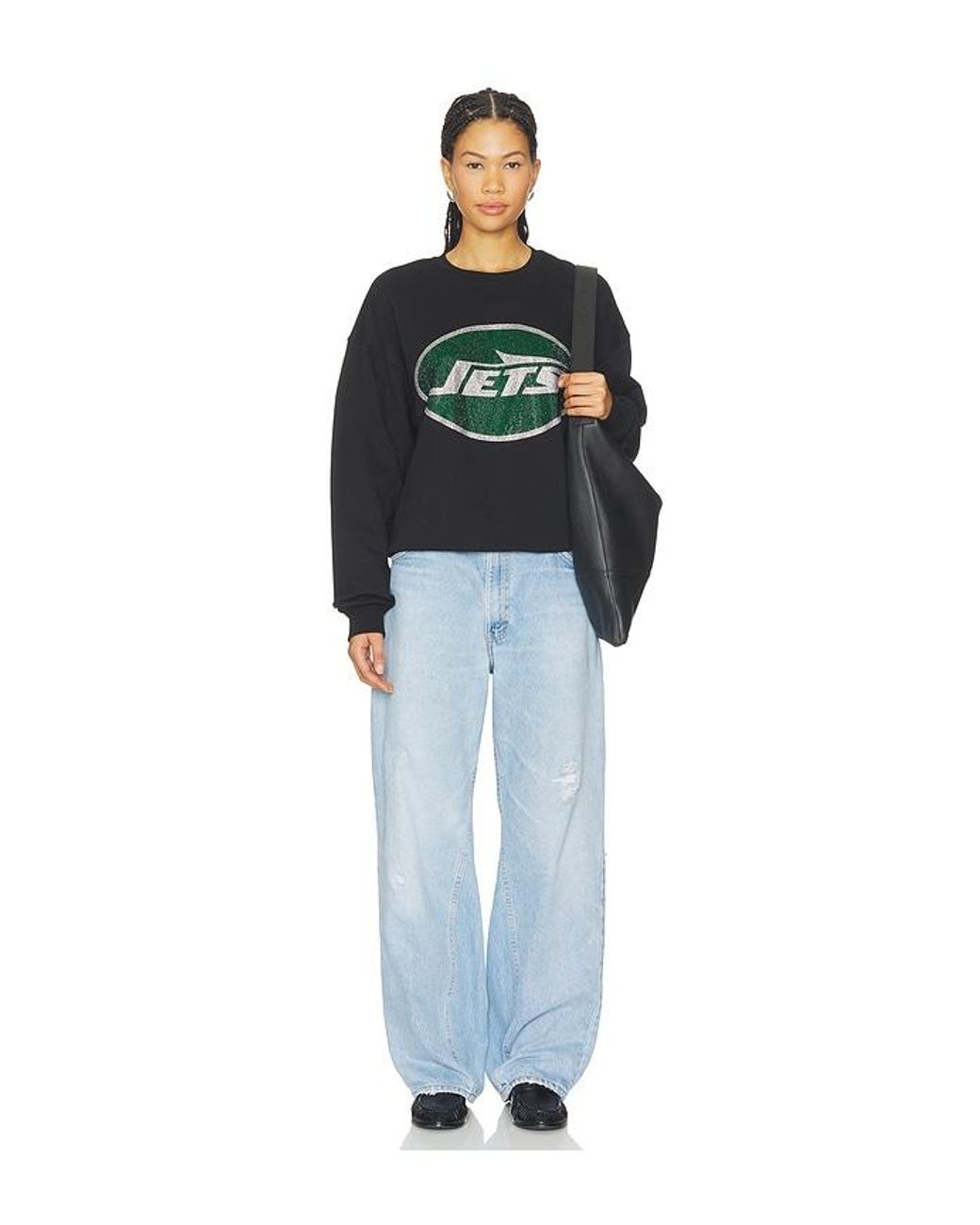 Terez Black New York Jets Marquee Crew Sweatshirt