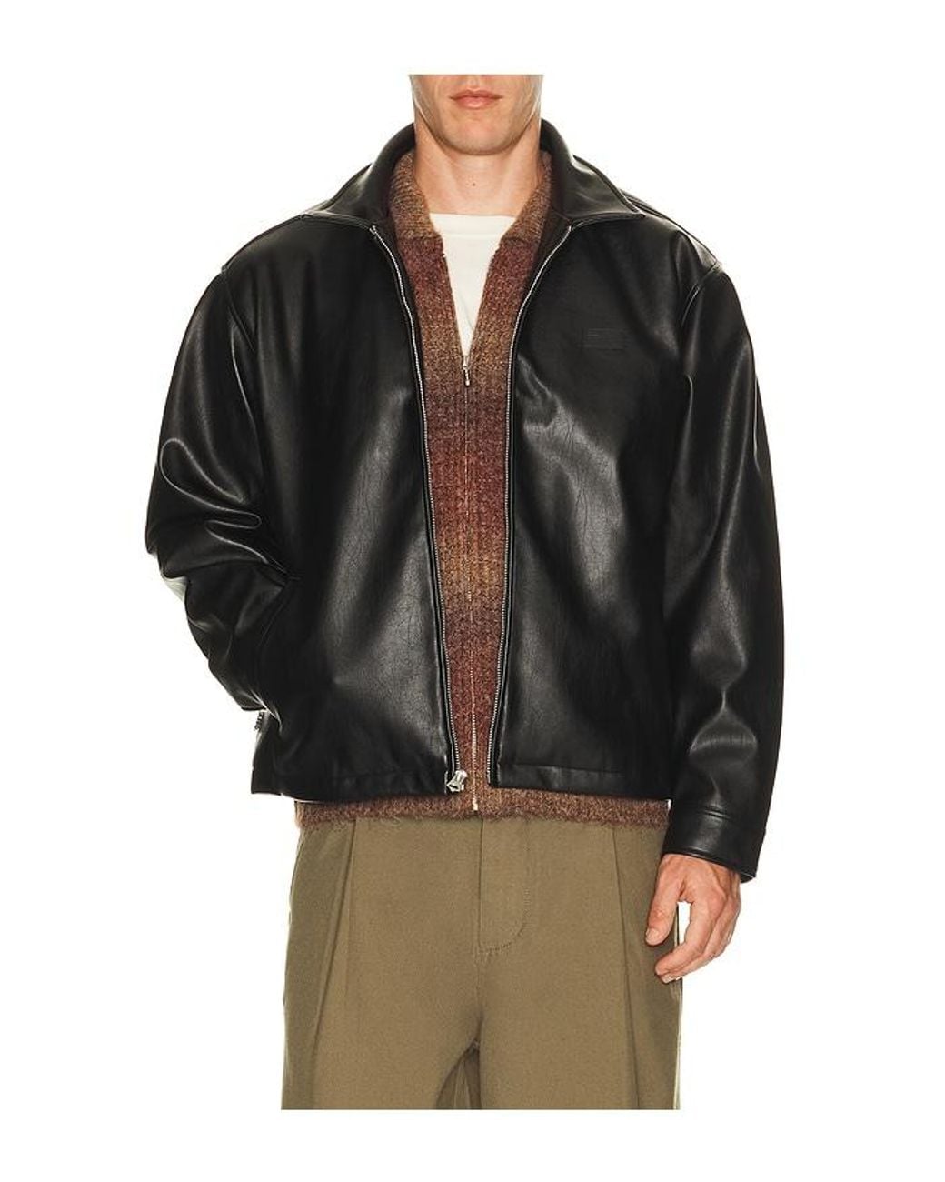Obey Black Workman Pu Jacket for men