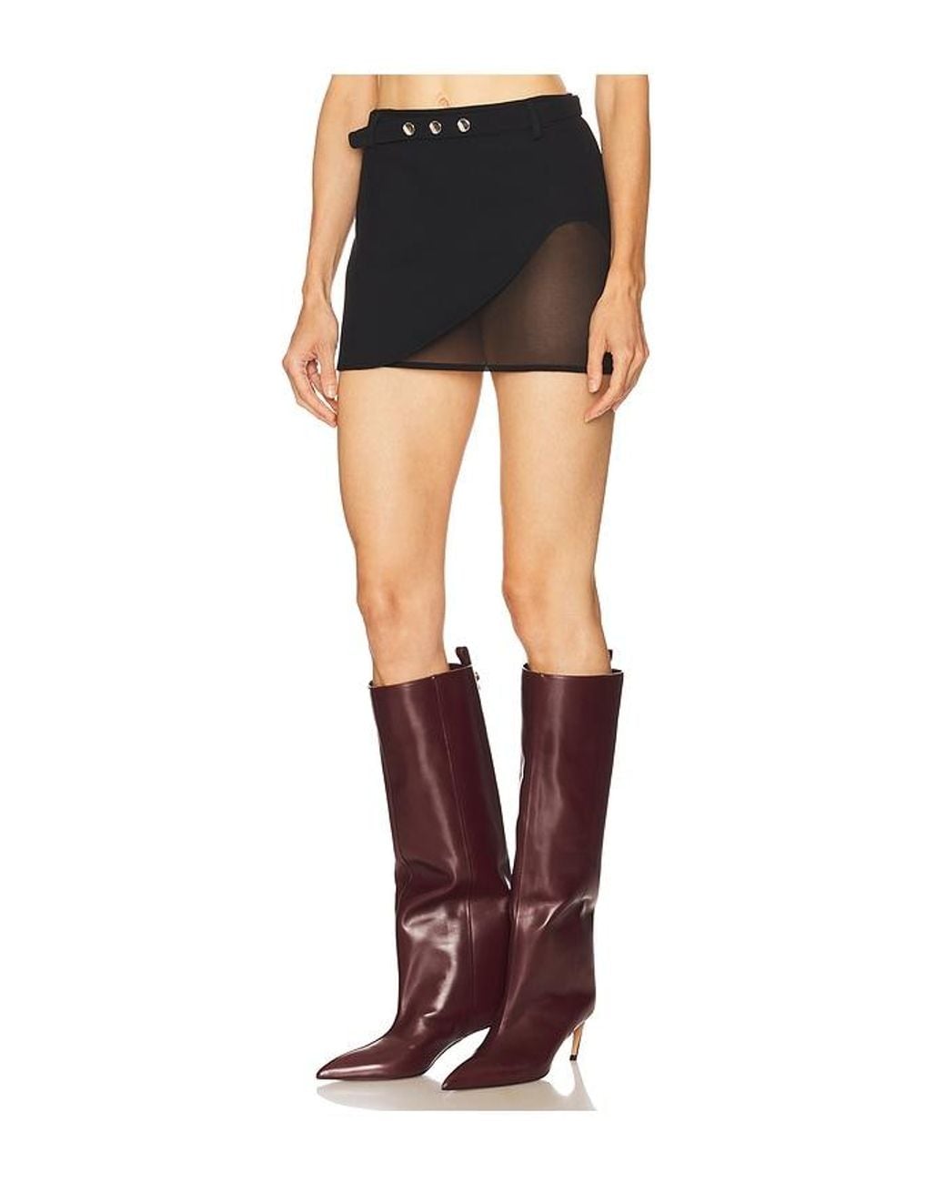 The Attico Black High Cut Mini Skirt