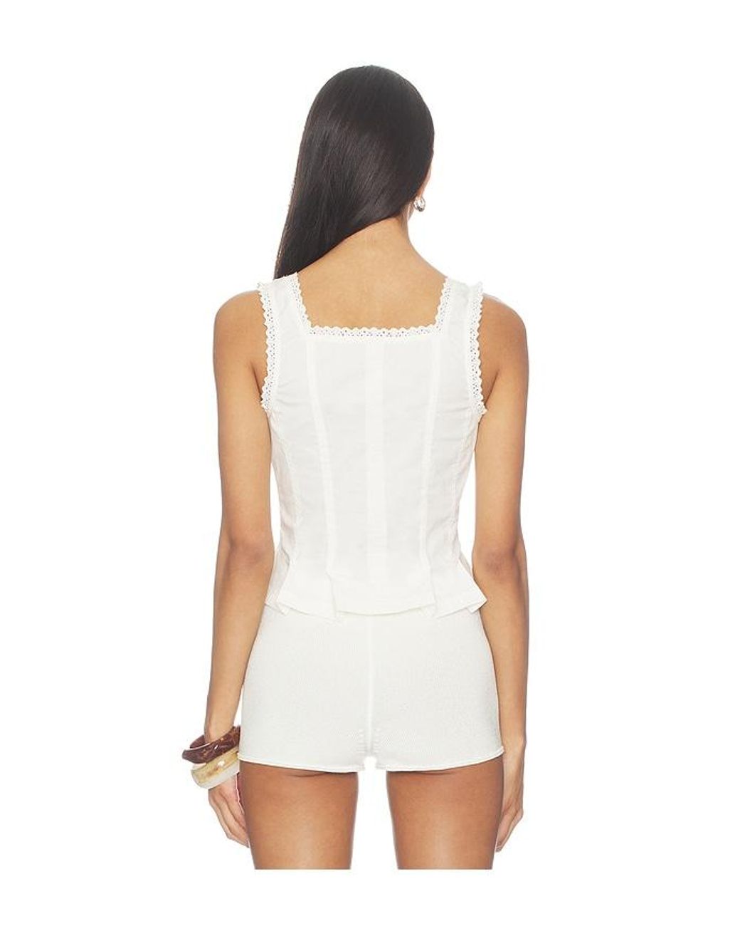 Free People White Bridgette Corset Top