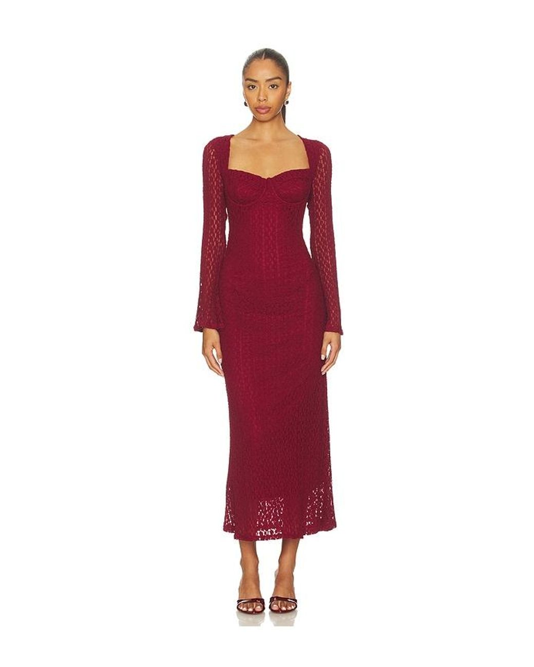 Astr Red Tamia Dress