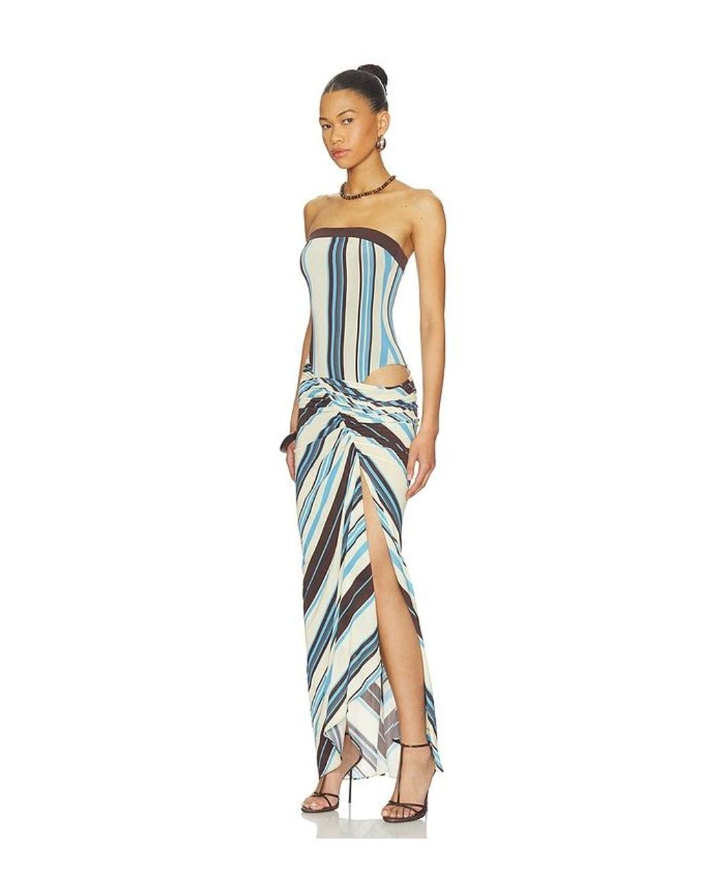 Benni Metallic Rumi Strapless Maxi Dress