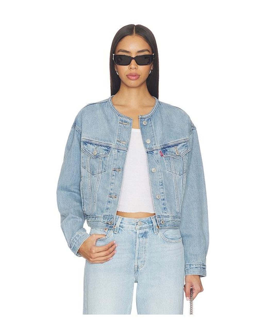 Levi's Blue Collarless Shrunken 90S Trucker