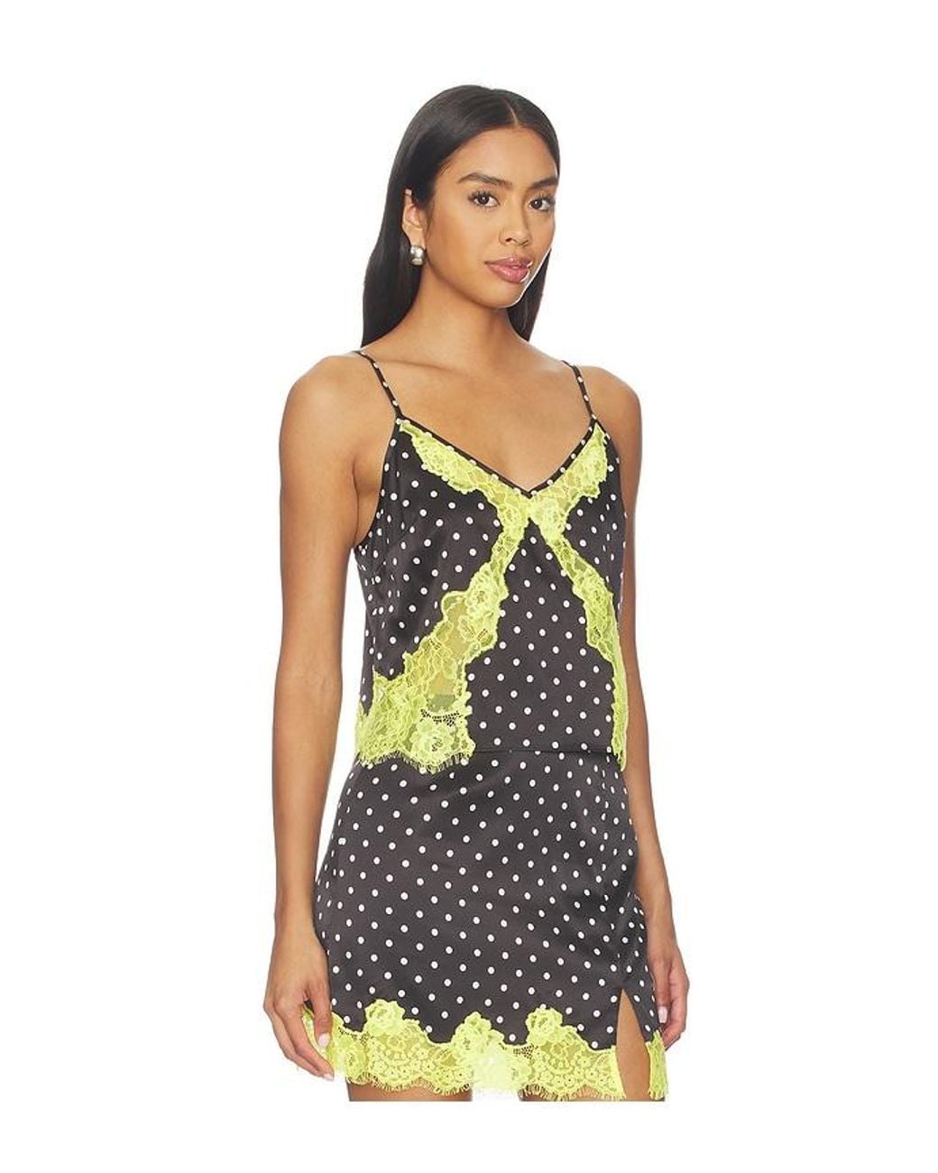 Fleur du Mal Multicolor Juliet Lace Dotted Cami